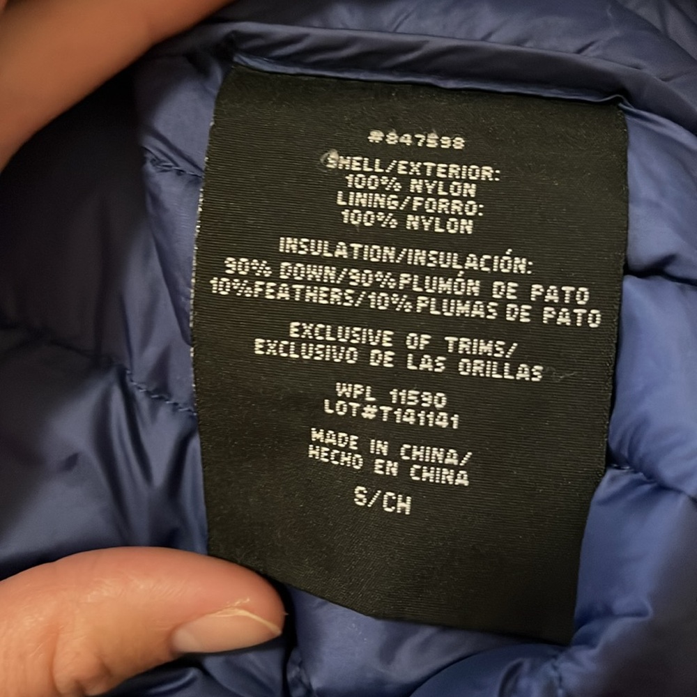 Women's Blue Down Vest - Picture 5 of 5
